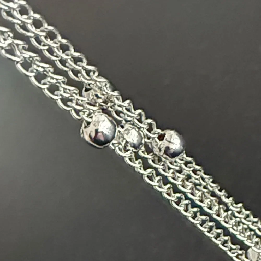 Dione Long Fringe Silver Tone Chain Drop Earrings with Crystal Accents